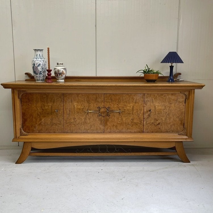 Waanzinnig mooi vintage Art Deco dressoir jaren 30 wandkast, Huis en Inrichting, Ophalen, Onbekend, Met lade(s), 200 cm of meer