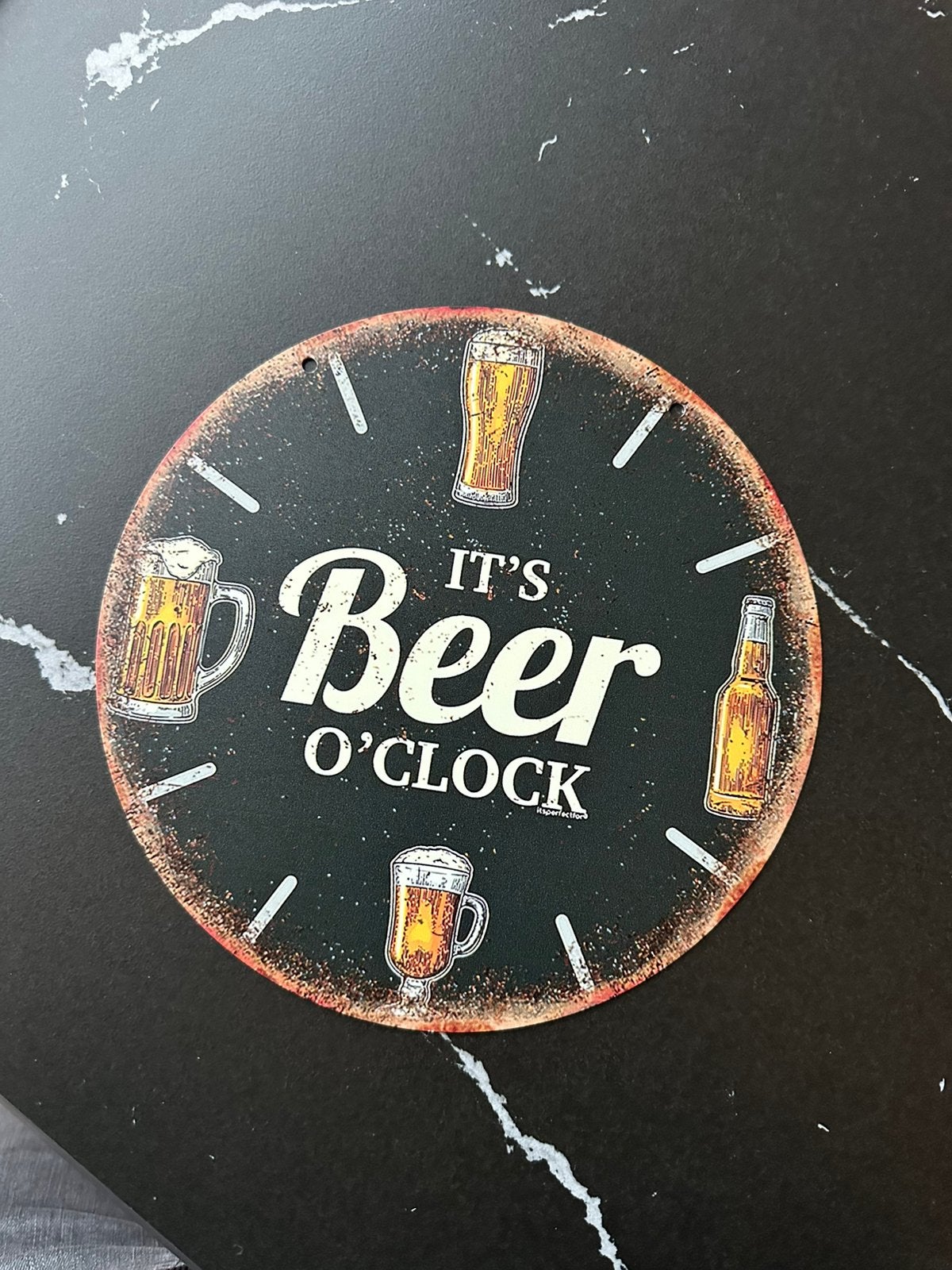 Vintage bord it’s beer o clock 20x20, Verzamelen, Merken en Reclamevoorwerpen, Zo goed als nieuw, Reclamebord, Ophalen of Verzenden
