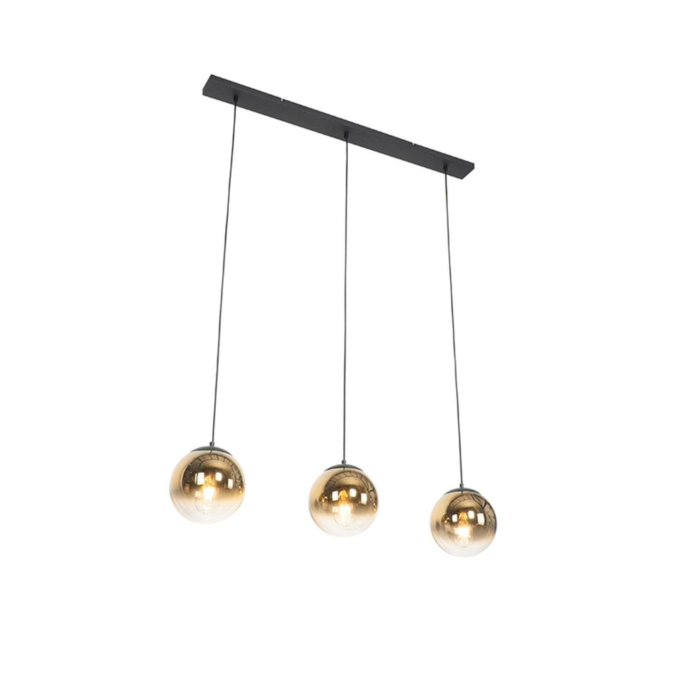 Art Deco pendant lamp – 3 green glass globes – not used, Ophalen, Nieuw