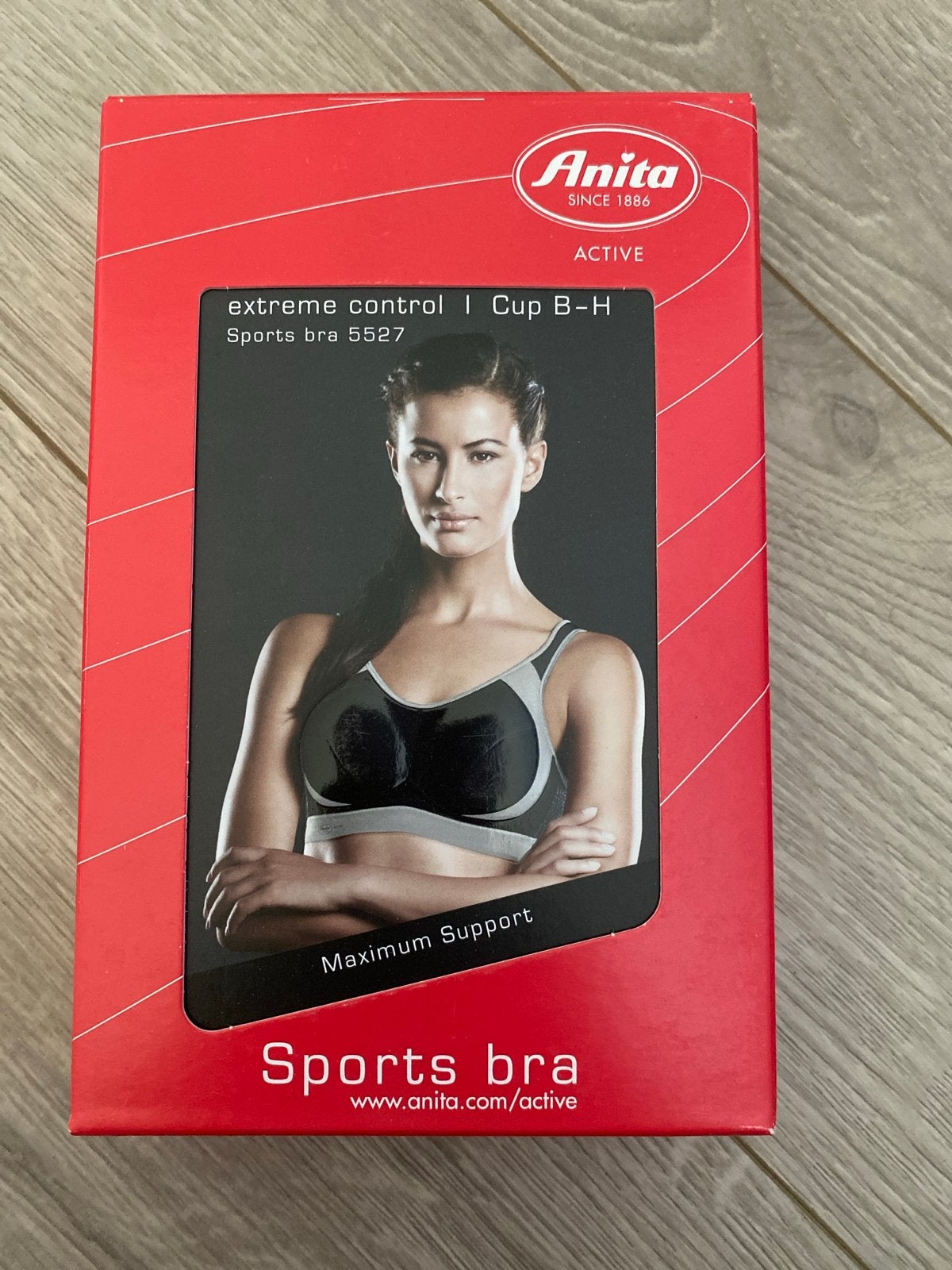 Anita sport bh - Nieuw, zwart met grijze band F90, Ophalen of Verzenden, Nieuw, Zwart, Fitness of Aerobics