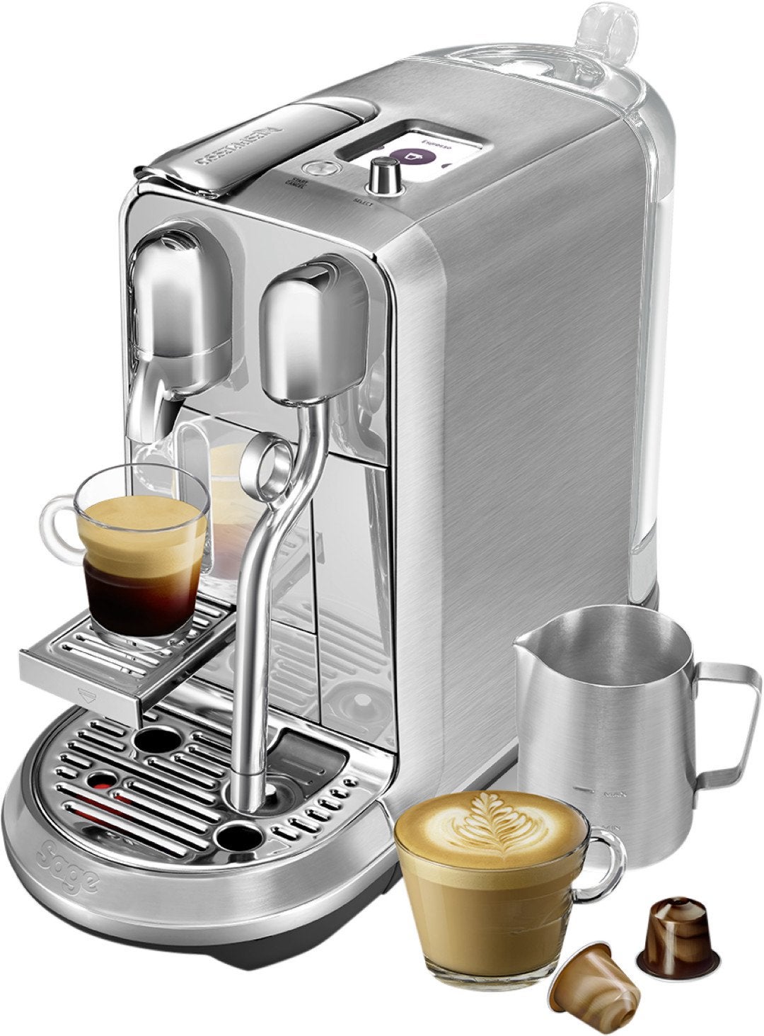 New Sage Nespresso Creatista Plus SNE800BSS Stainless Steel, Koffiepads en cups, Espresso apparaat, Nieuw, Ophalen of Verzenden