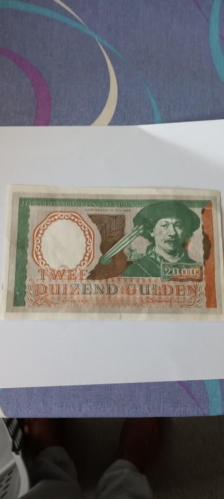 Zeldzaam 2000 Gulden biljet uit 1985 Uitgegeven door provo, Postzegels en Munten, Bankbiljetten | Nederland, Ophalen of Verzenden