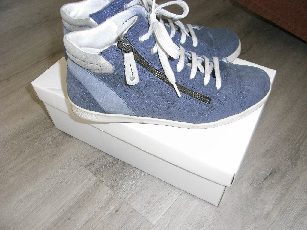 GREENWAY blauw echt leren sneakers/gympen blauw mt 39/40, Blauw, Ophalen of Verzenden, Greenway, Sneakers of Gympen
