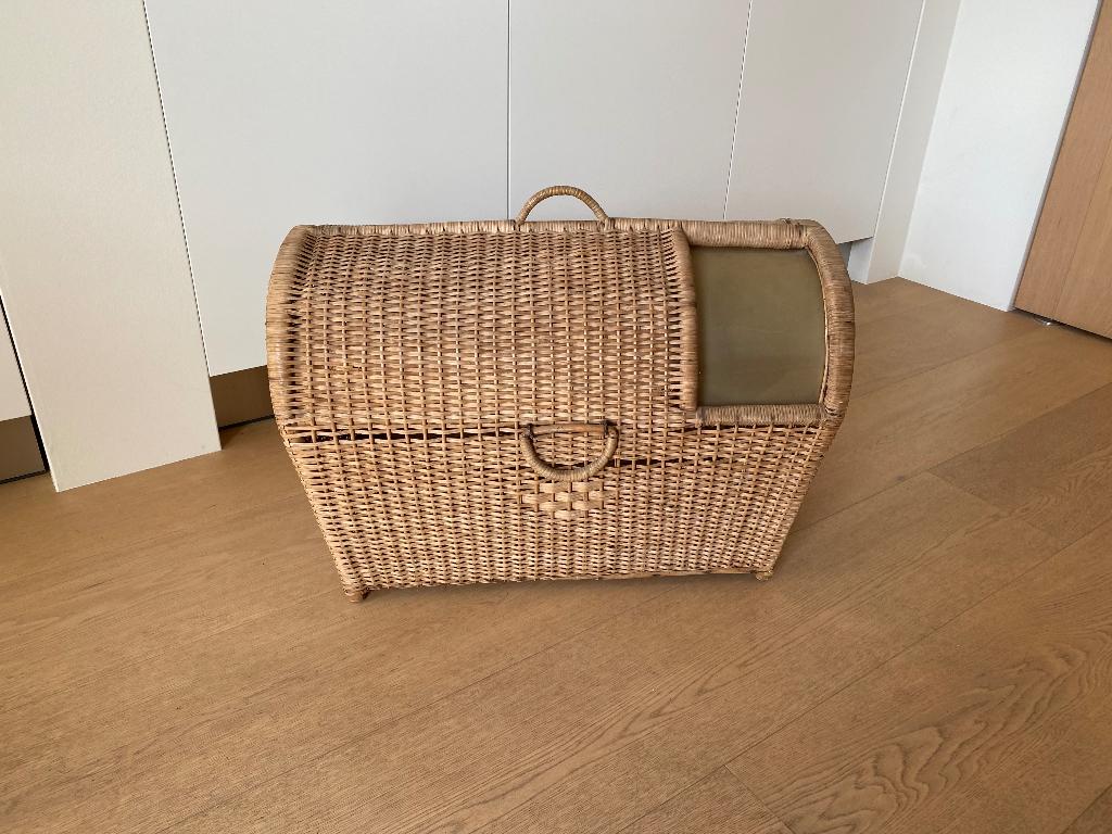 authentieke rieten reiswieg uit de jaren '50, Antiek en Kunst, Curiosa en Brocante, Ophalen of Verzenden