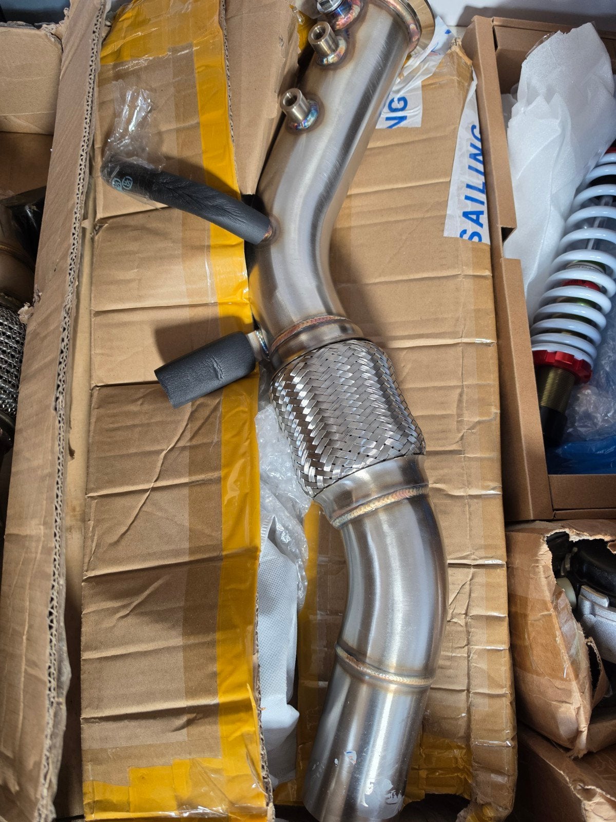 RVS Downpipe Uitlaat voor Auto - Nieuw, Ophalen of Verzenden, Nieuw, Universele onderdelen