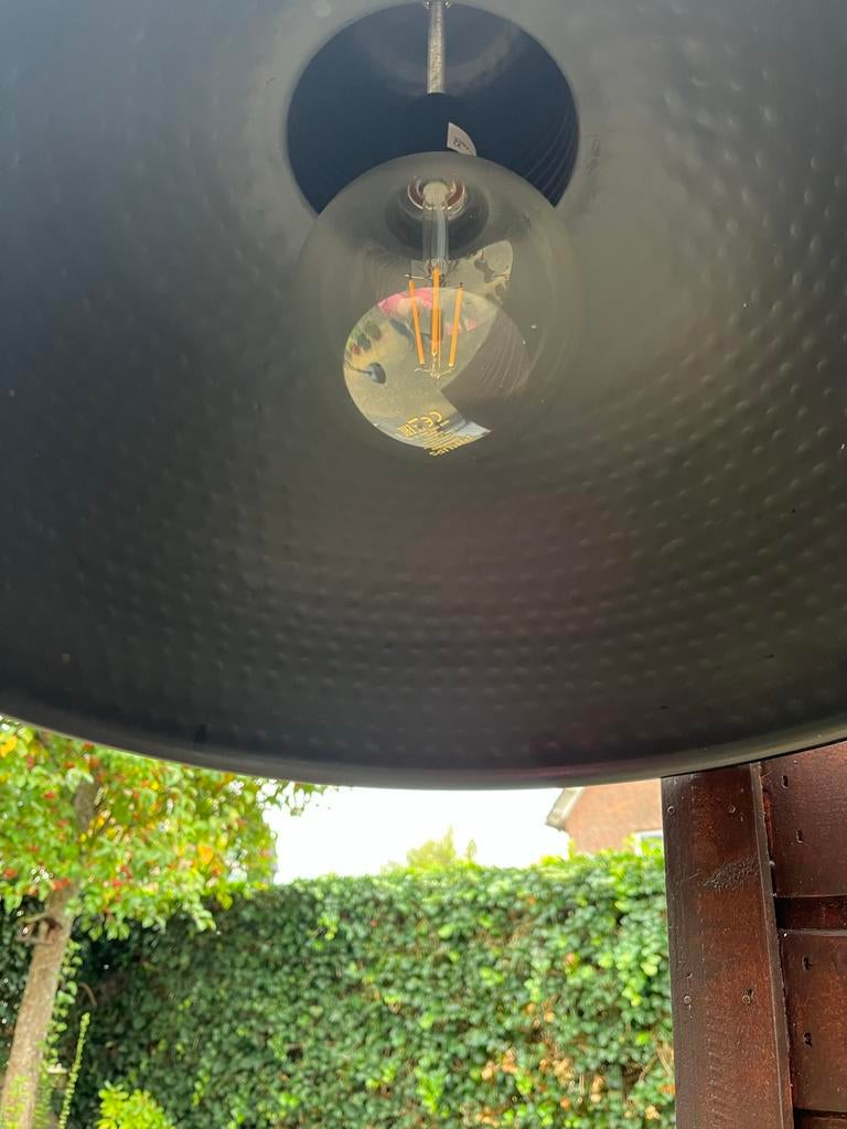 Grote zwarte hanglamp met lichtknop, Huis en Inrichting, Ophalen, Gebruikt