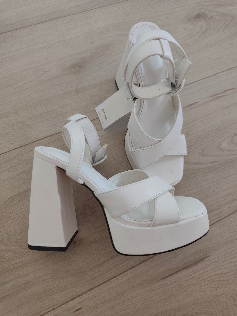 Reserved Witte Sandalen met Hoge Hak - Maat 37 (Outlet), Wit, Nieuw, Reserved, Sandalen of Muiltjes