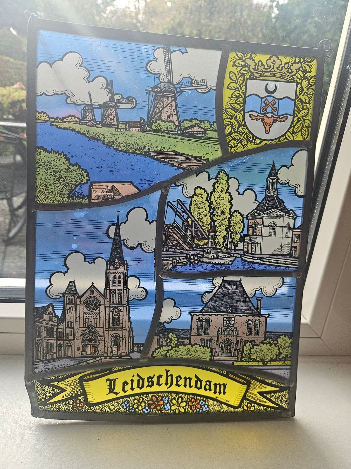 Leidschendam Glas-in-lood Stijl Decoratie, heeft schade, Ophalen