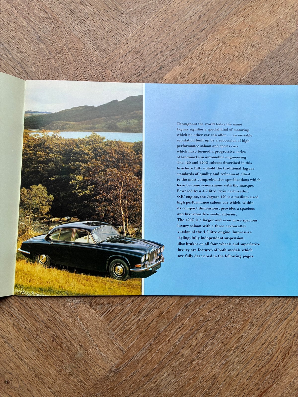 Jaguar 420 en 420G brochure, Verzenden, Zo goed als nieuw, Overige merken