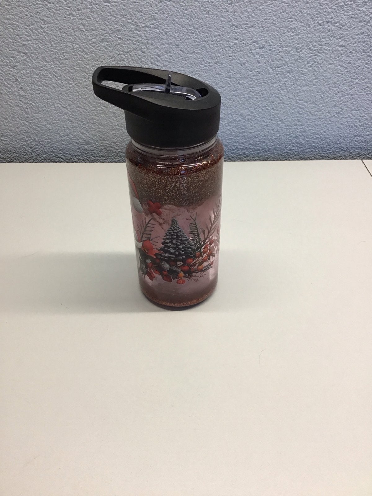 Kerst Glitter Drinkfles met Gnome en Kerstboom Design, Meerkleurig, Overige stijlen, Nieuw, Kunststof