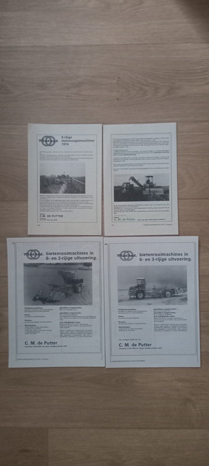 R 7 : MATROT bietenrooier advertenties, Ophalen of Verzenden, 1960 tot 1980, Knipsel(s)