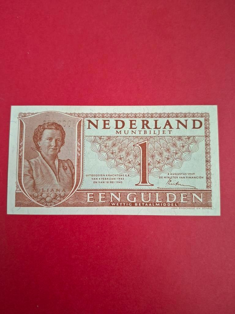 1 gulden Juliana uit 1949 UNC, Postzegels en Munten, Bankbiljetten | Nederland, Ophalen of Verzenden, 1 gulden, Los biljet