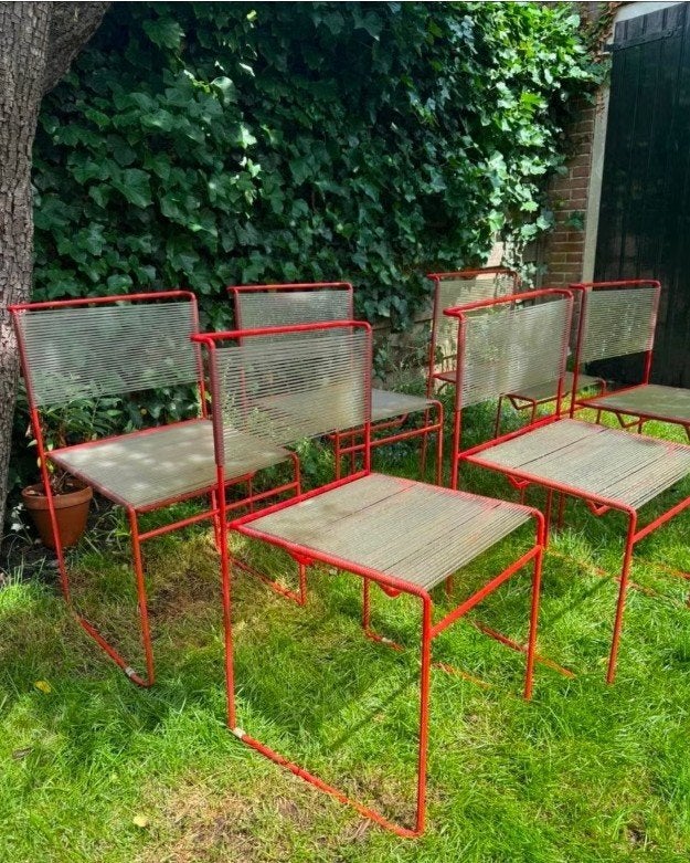 Italiaanse Design stoelen Flyline | 6 stuks | Schuurvonst |, Huis en Inrichting, Stoelen, Ophalen of Verzenden, Zo goed als nieuw