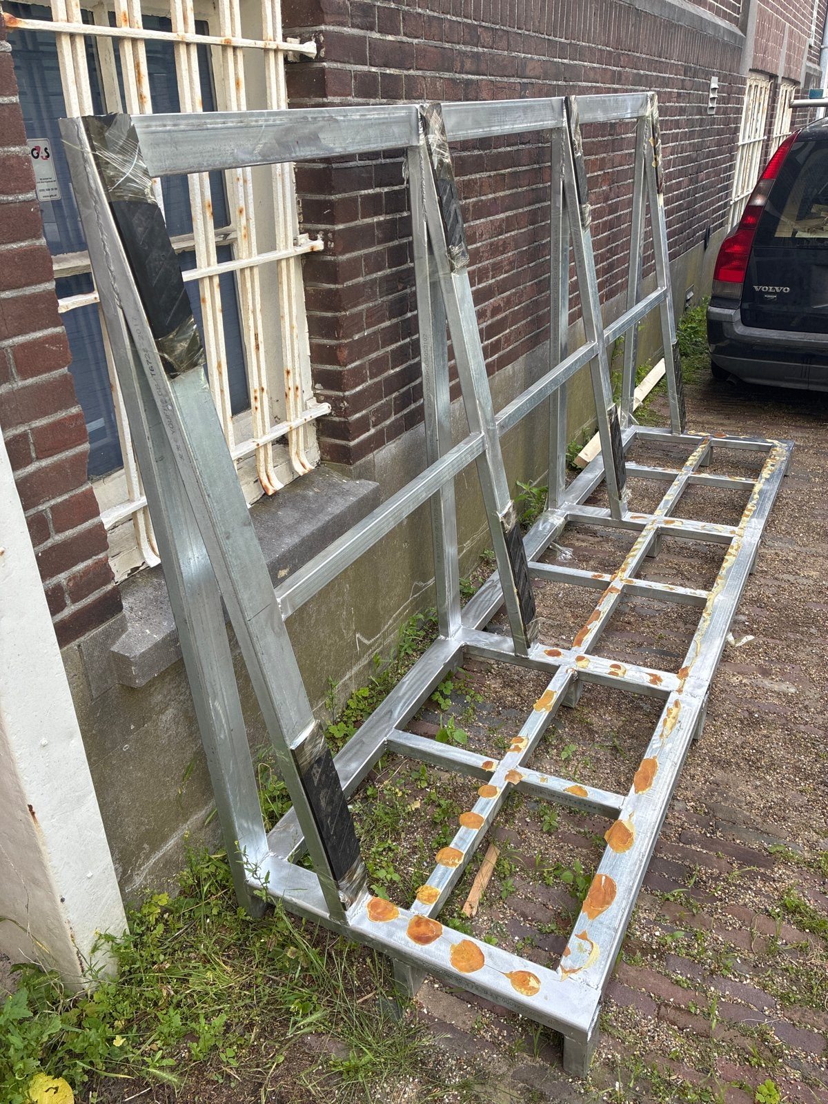 Stevige glasbok / glasdrager voor transport, Ophalen