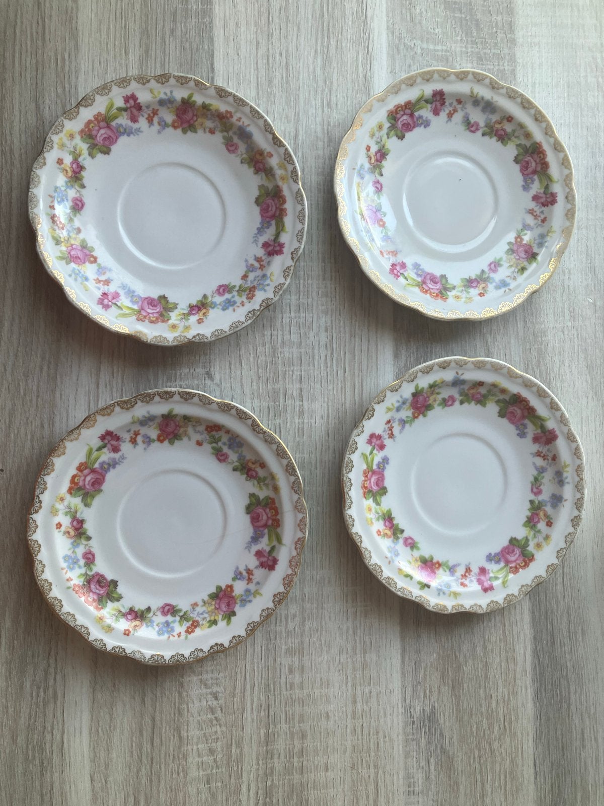 Set van 4 vintage Bavaria schoteltjes, bloemmotief, Antiek en Kunst, Ophalen of Verzenden