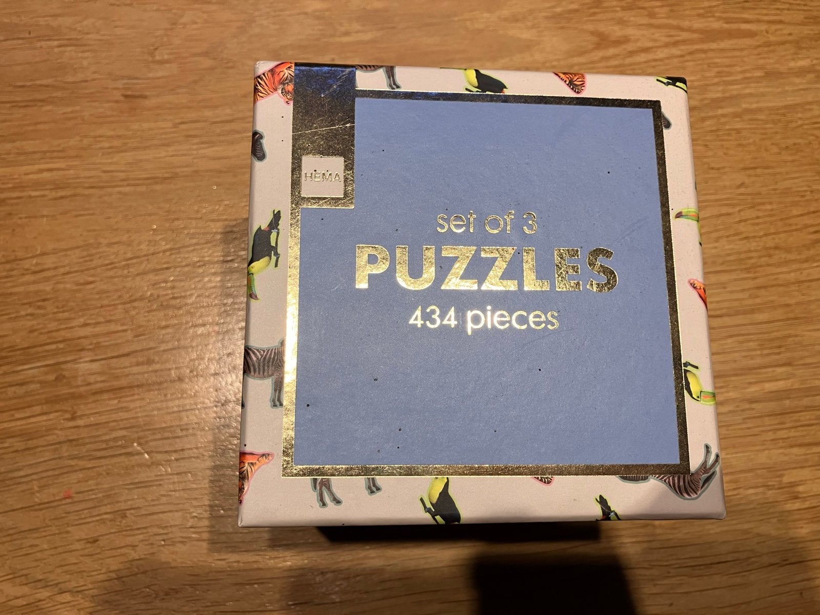 Hema Puzzel Set van 3 - Zebra, Tijger, Toekan (434 stukjes), Ophalen of Verzenden, Minder dan 500 stukjes, Gebruikt, Legpuzzel