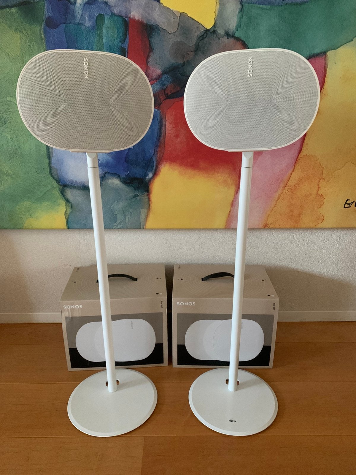 2x Era 300 (wit, in doos), op standaarden., Audio, Tv en Foto, Luidsprekers, Ophalen, Stereo speakers, Inclusief standaarden, Zo goed als nieuw