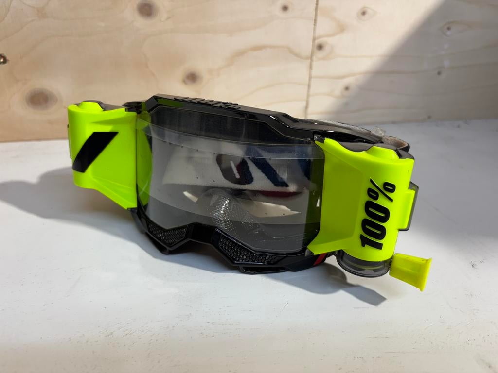 Motorcrossbril 100% Rolloffs, Motoren, Ophalen of Verzenden, Tweedehands, Heren, Motorcrosskleding