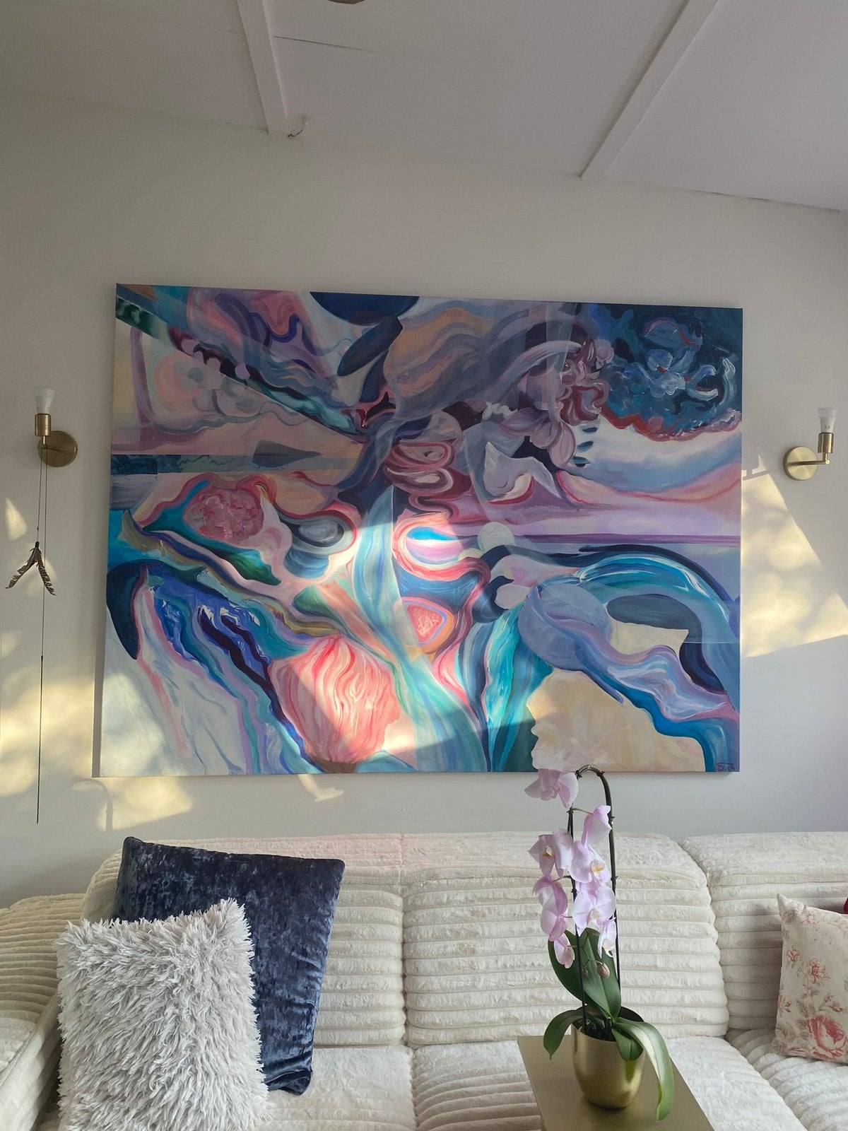 Abstract schilderij - 150 x 200 cm, Ophalen