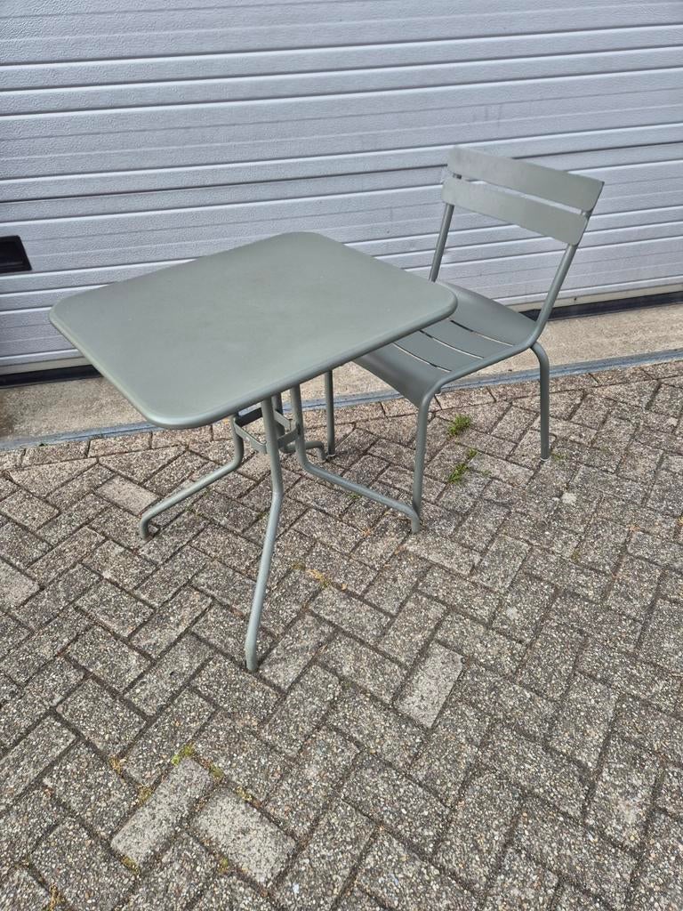 Gebruikte fermob petale tafels 60x70 rozemarijn, Ophalen of Verzenden, Nieuw, Rechthoekig