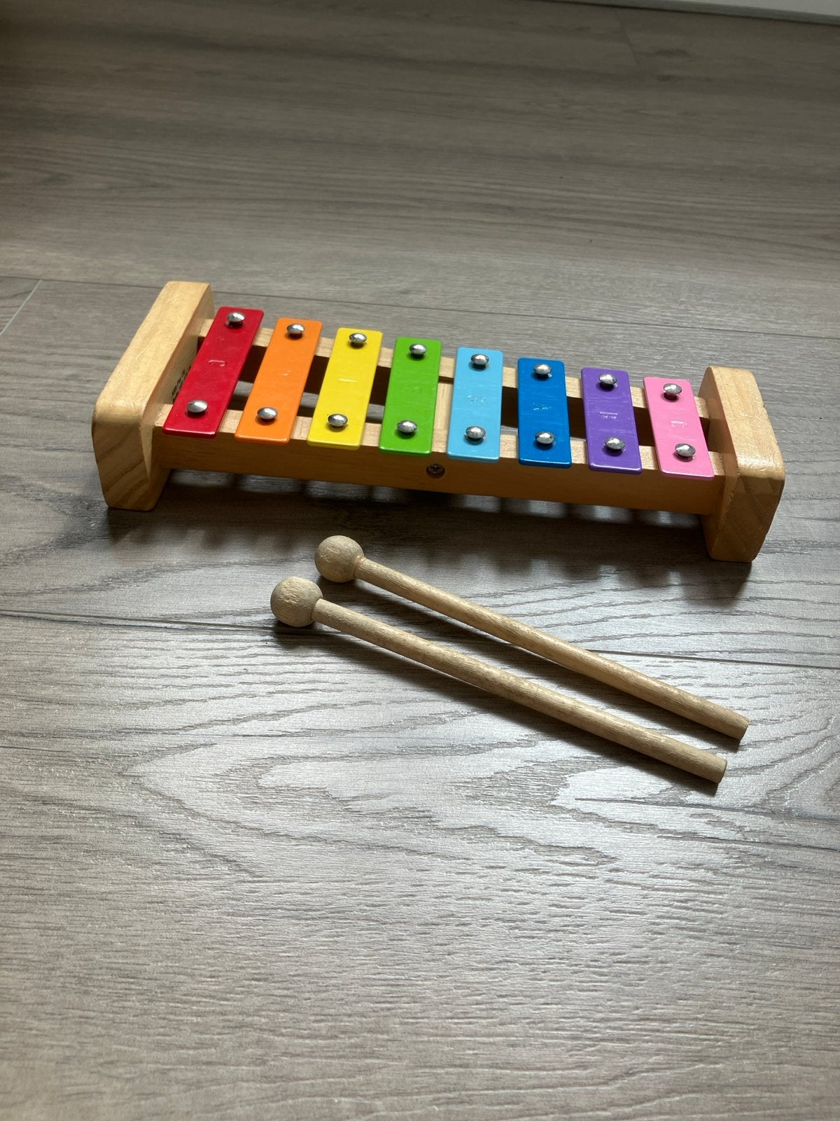 Kleurrijke houten xylofoon met stokjes, Ophalen, Gebruikt, Overige typen, Met geluid