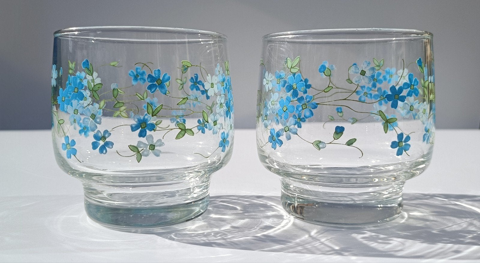 Set van 2 vintage glazen Arcopal Veronica, Ophalen of Verzenden