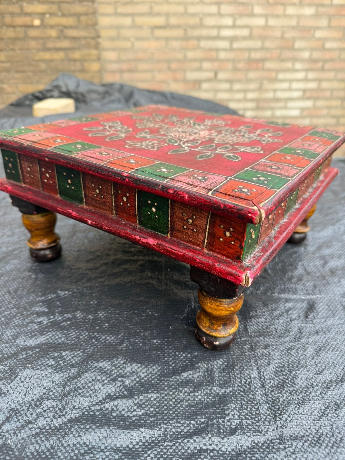 Vintage Chowki / Bajot tafeltje – Japanes - Oosterse stijl, Ophalen of Verzenden