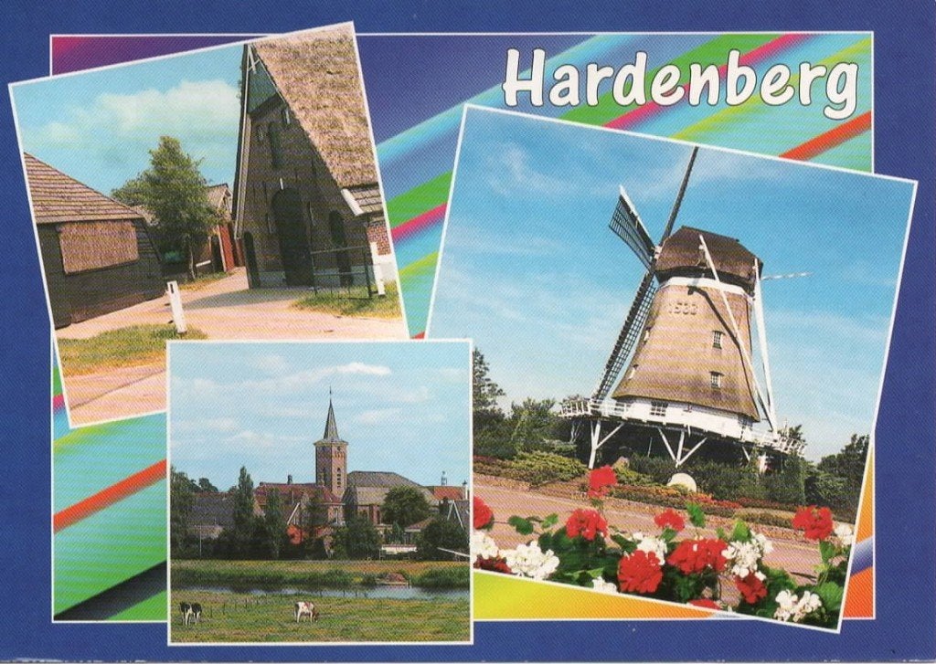 Ansichtkaart Hardenberg, 3-luik, boerderij, kerk, molen, Ophalen of Verzenden, 1980 tot heden, Gelopen, Overijssel