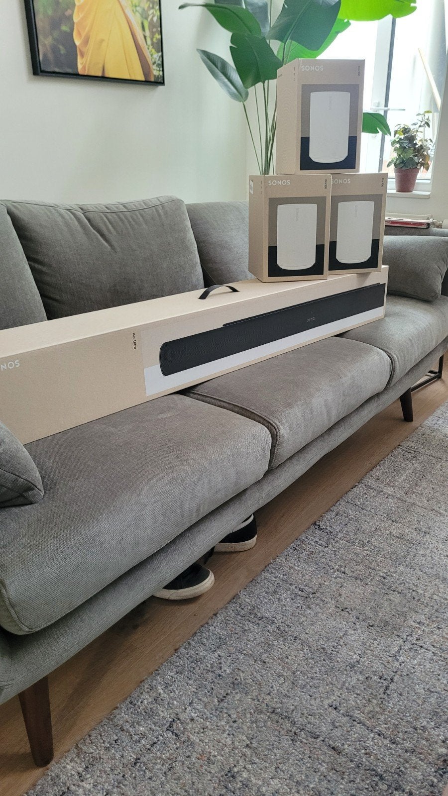 Lege dozen Sonos Arc Ultra (zwart) en 3x Era 100 (wit), Ophalen, Nieuw, Minder dan 60 watt, Sonos