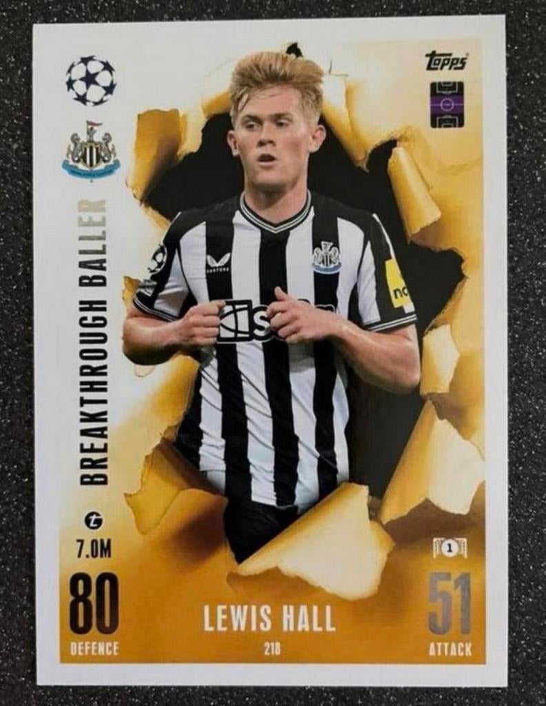 Topps MA 23/24 BREAKTHROUGH BALLER LEWIS HALL NEWCASTLE UN., Verzenden, Zo goed als nieuw, Meerdere plaatjes