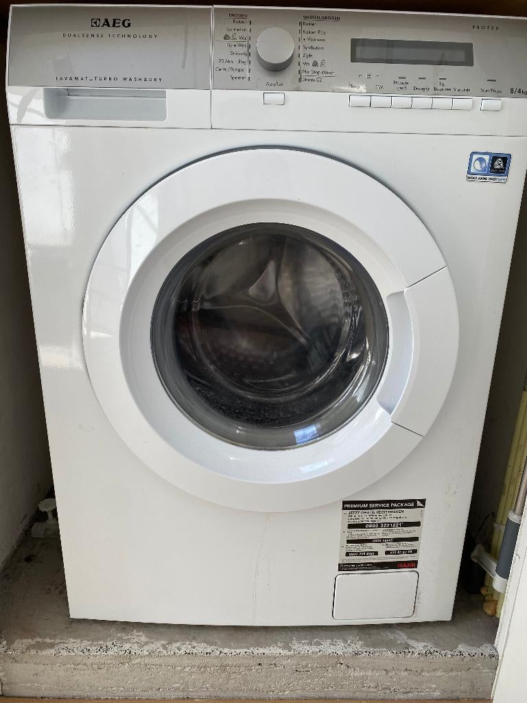AEG Was-Droog combo, 6 tot 8 kg, Ophalen, Gebruikt, 85 tot 90 cm