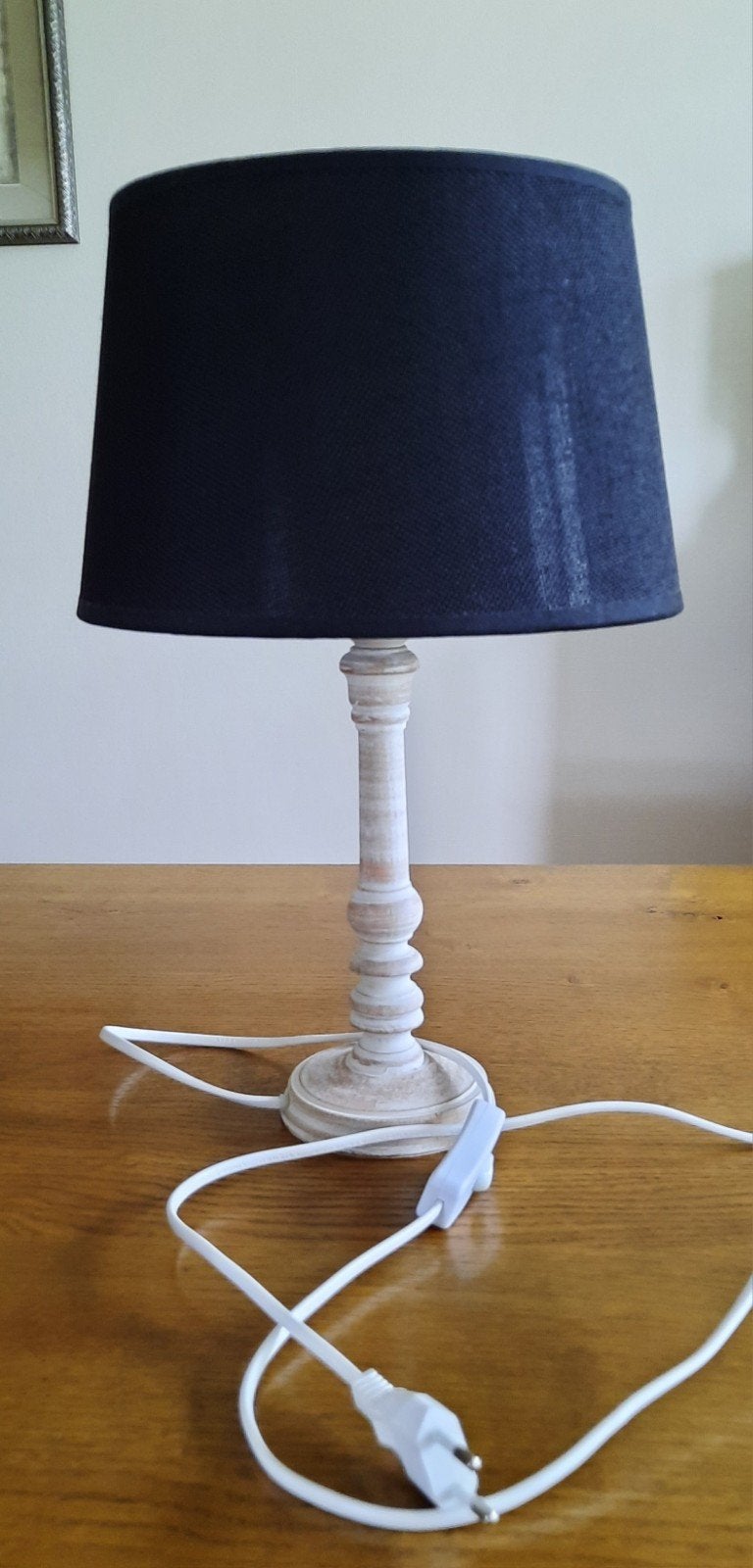Tafellampje met zwart kapje, brocante stijl, Ophalen, Zo goed als nieuw, Minder dan 50 cm, Brocante