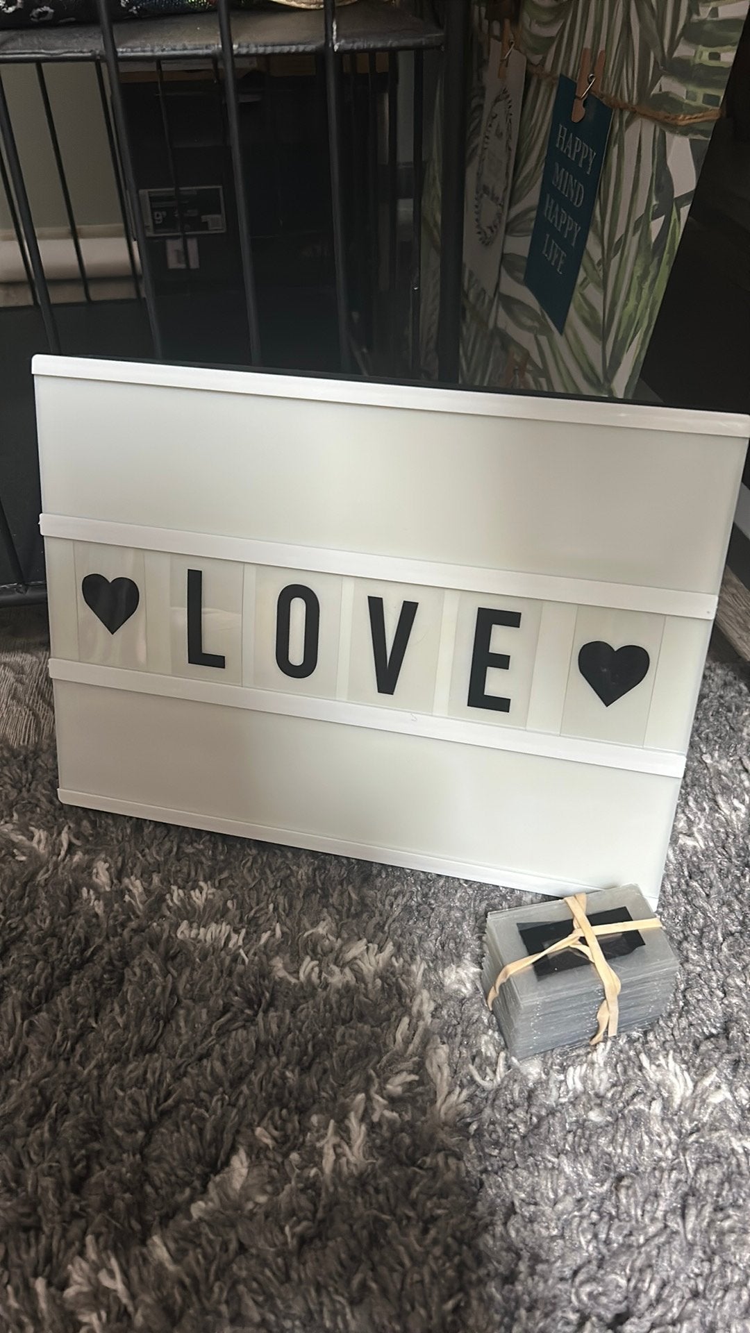 Ledverlichte letterbord (ophangbaar), Letters en cijfers, Ophalen, Zo goed als nieuw, Met ophangmogelijkheid