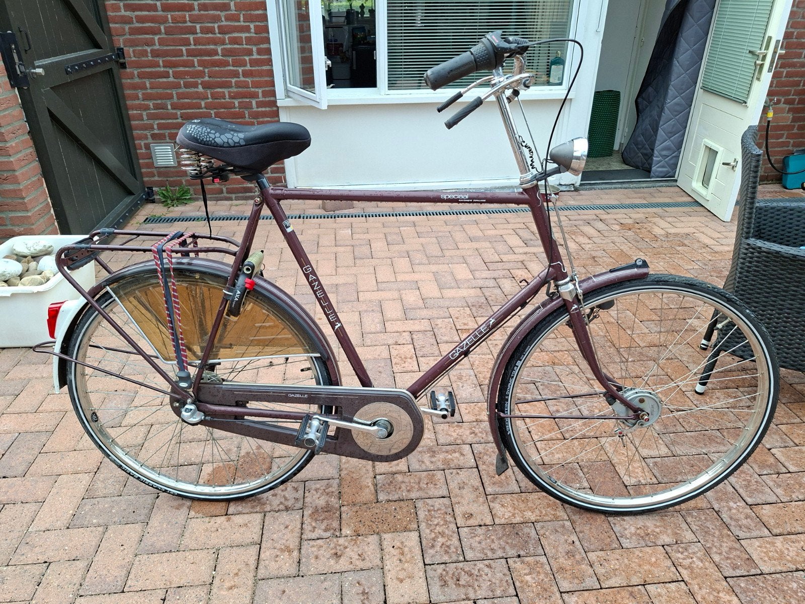 zeer gave speciaal gemaakte Gazelle herenfiets, Ophalen, Jaren '60 of nieuwer, Trommelrem, 59 cm of meer