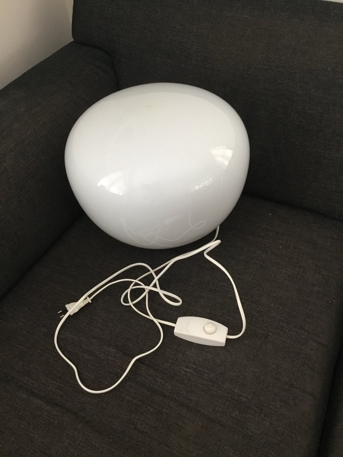 Vintage Ikea Jonisk vloerlamp met dimmer, Huis en Inrichting, Wit, Gebruikt, Kunststof, Dimbaar