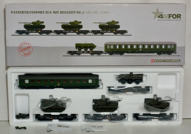 Märklin HO 47951 4MFOR Panzertransport Zug M48 + Fuchs Panze, Ophalen of Verzenden, Wisselstroom, Treinset, Märklin