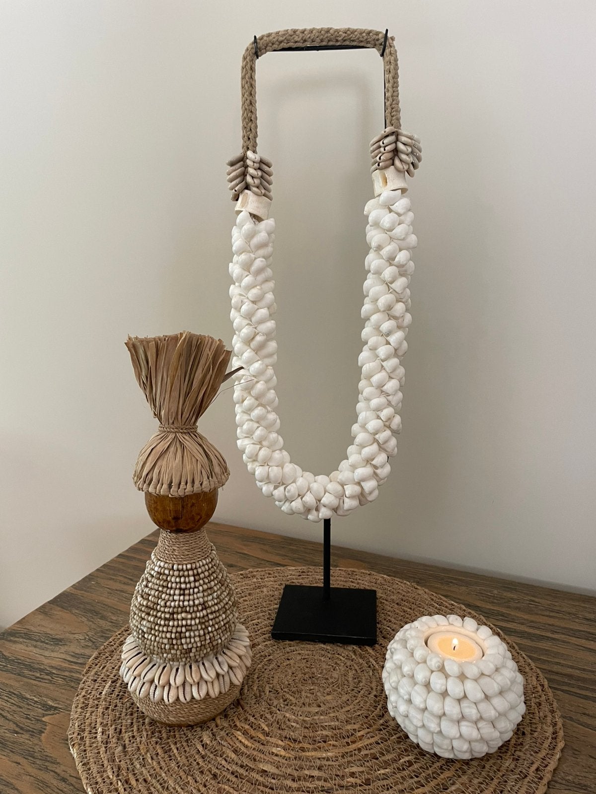 Nieuw schelpenketting wit op standaard hoog, Huis en Inrichting, Ophalen of Verzenden, Nieuw