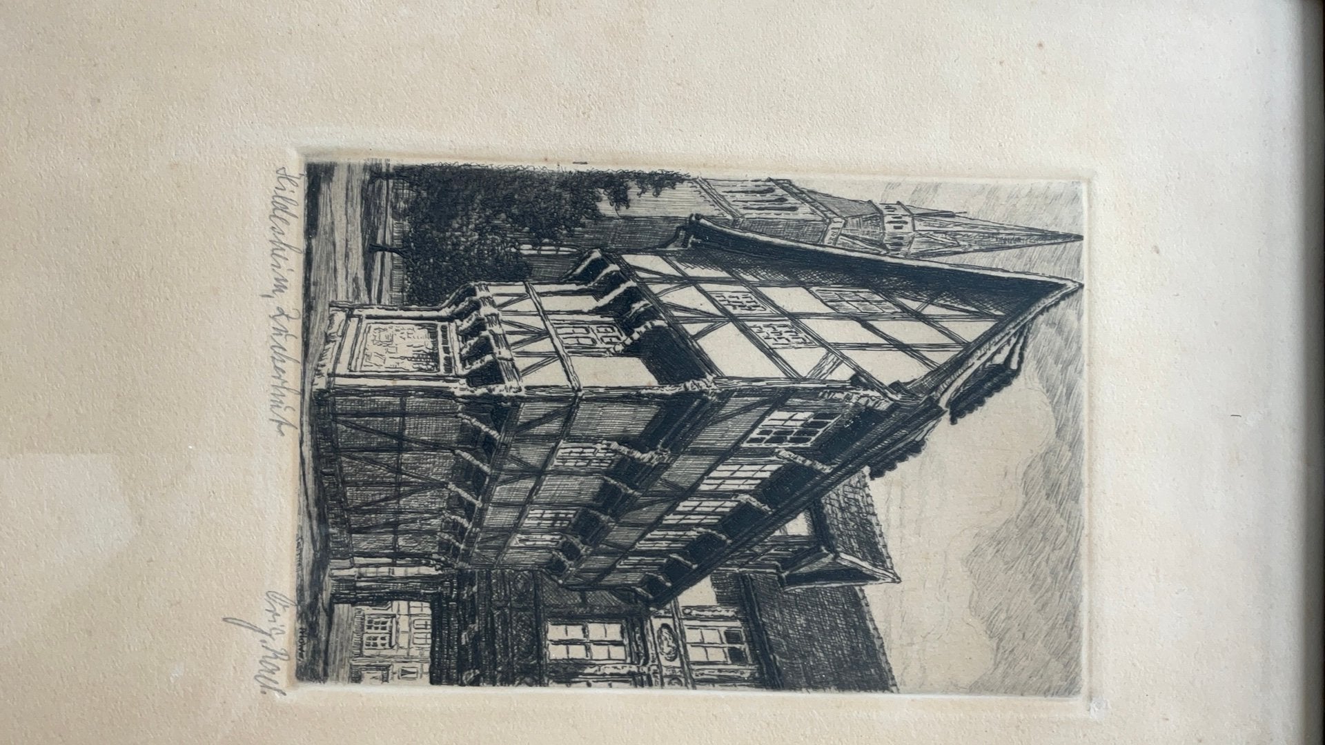 Origineel ets “Zuckerhut Hildesheim”, Antiek en Kunst, Ophalen of Verzenden, Stadsgezicht, Origineel, 1900 - 1949