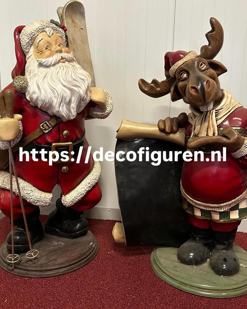 Kerstman en rendier vintage beelden decoratie deco, Ophalen, Nieuw, Nb, Nb