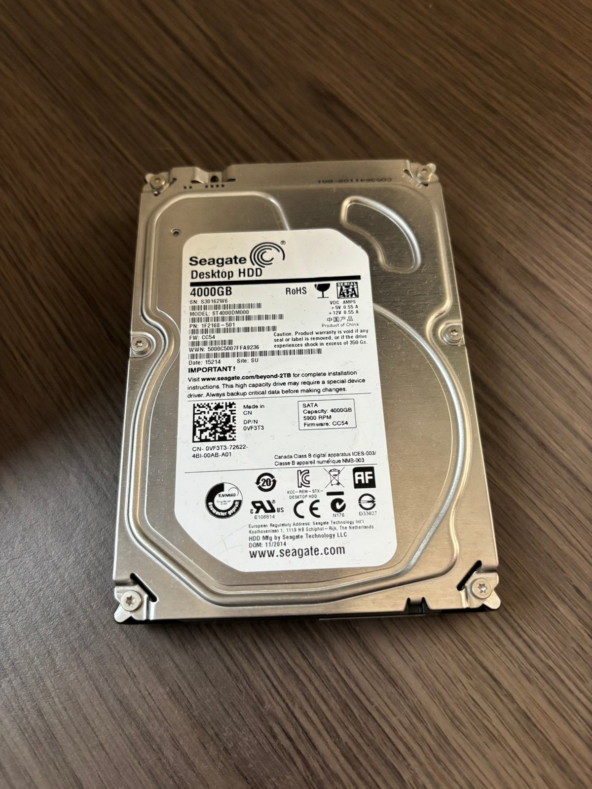 4tb harde schijf seagate, Computers en Software, Intern, Ophalen of Verzenden, Desktop, SATA