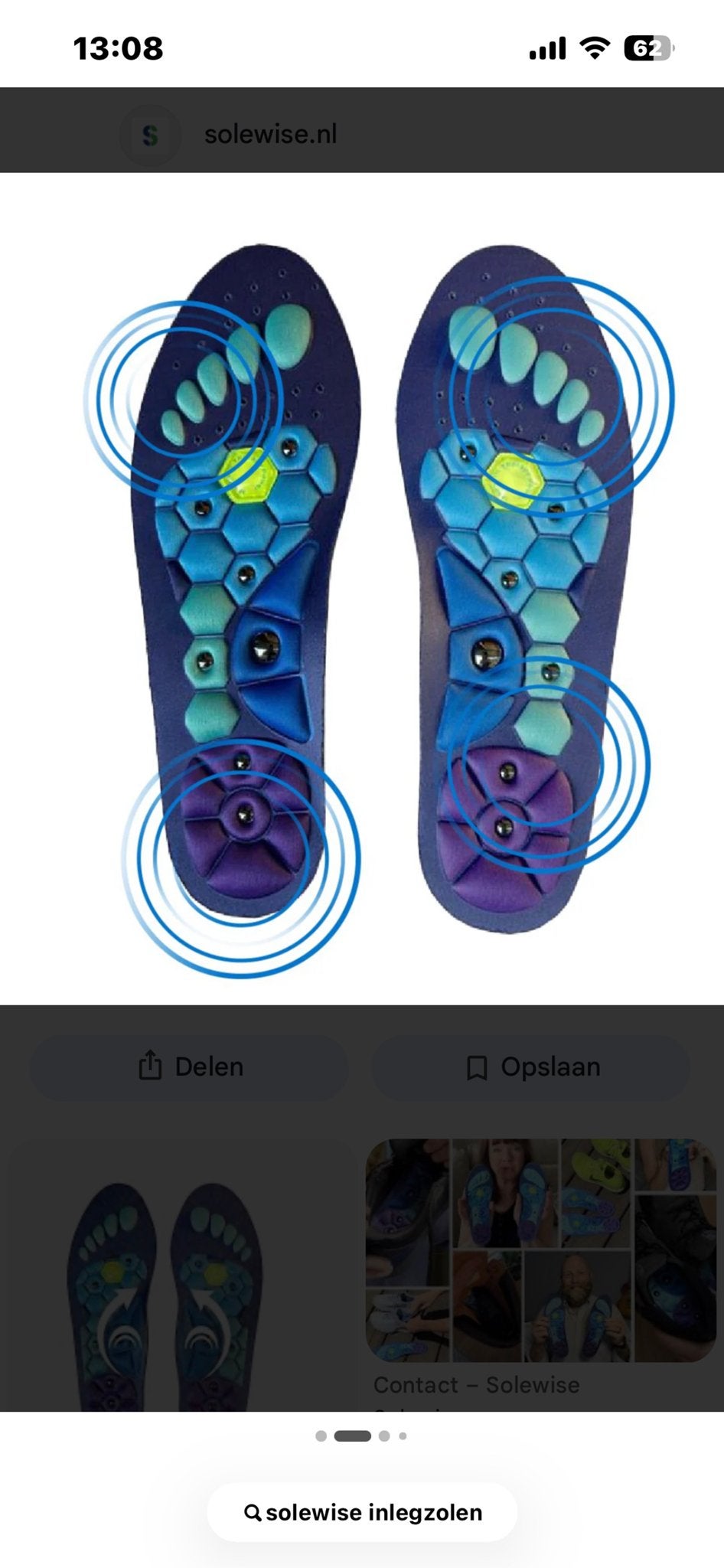 Solewise Magnetische Inlegzolen - Comfort & Ondersteuning, Ophalen of Verzenden, Nieuw, Blauw, Overige typen
