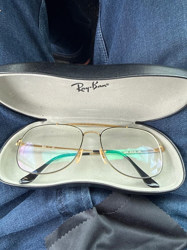 Ray-Ban Bril op sterkte met gouden montuur, Overige kleuren, Ophalen of Verzenden, Zo goed als nieuw, Ray-Ban