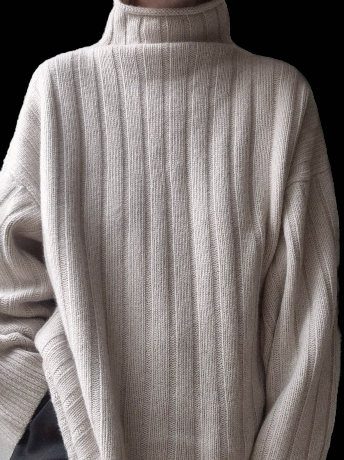 H&M Premium Selection kasjmier wollen trui, Maat 38/40 (M), H&M, Beige, Nieuw