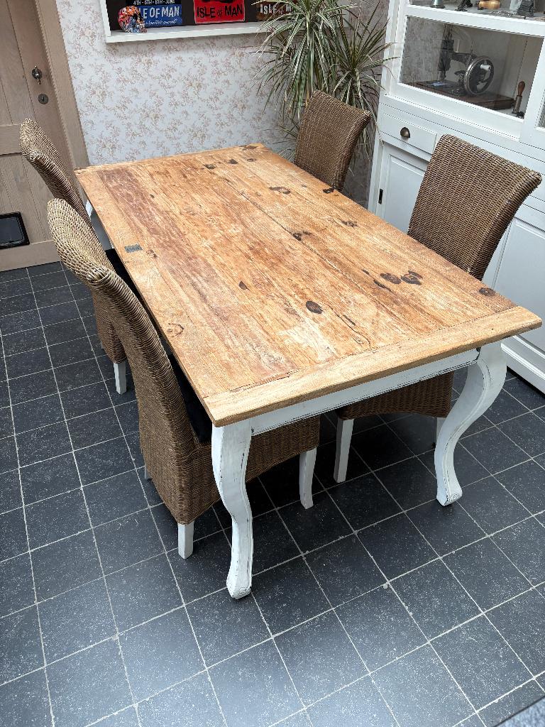 Riviera maison tafel stoelen, Ophalen, 50 tot 100 cm, Zo goed als nieuw, 150 tot 200 cm