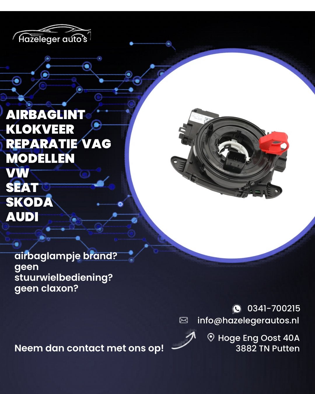 VAG airbaglint / klokveer reparatie, Auto-onderdelen, Ophalen of Verzenden, Nieuw, Volkswagen