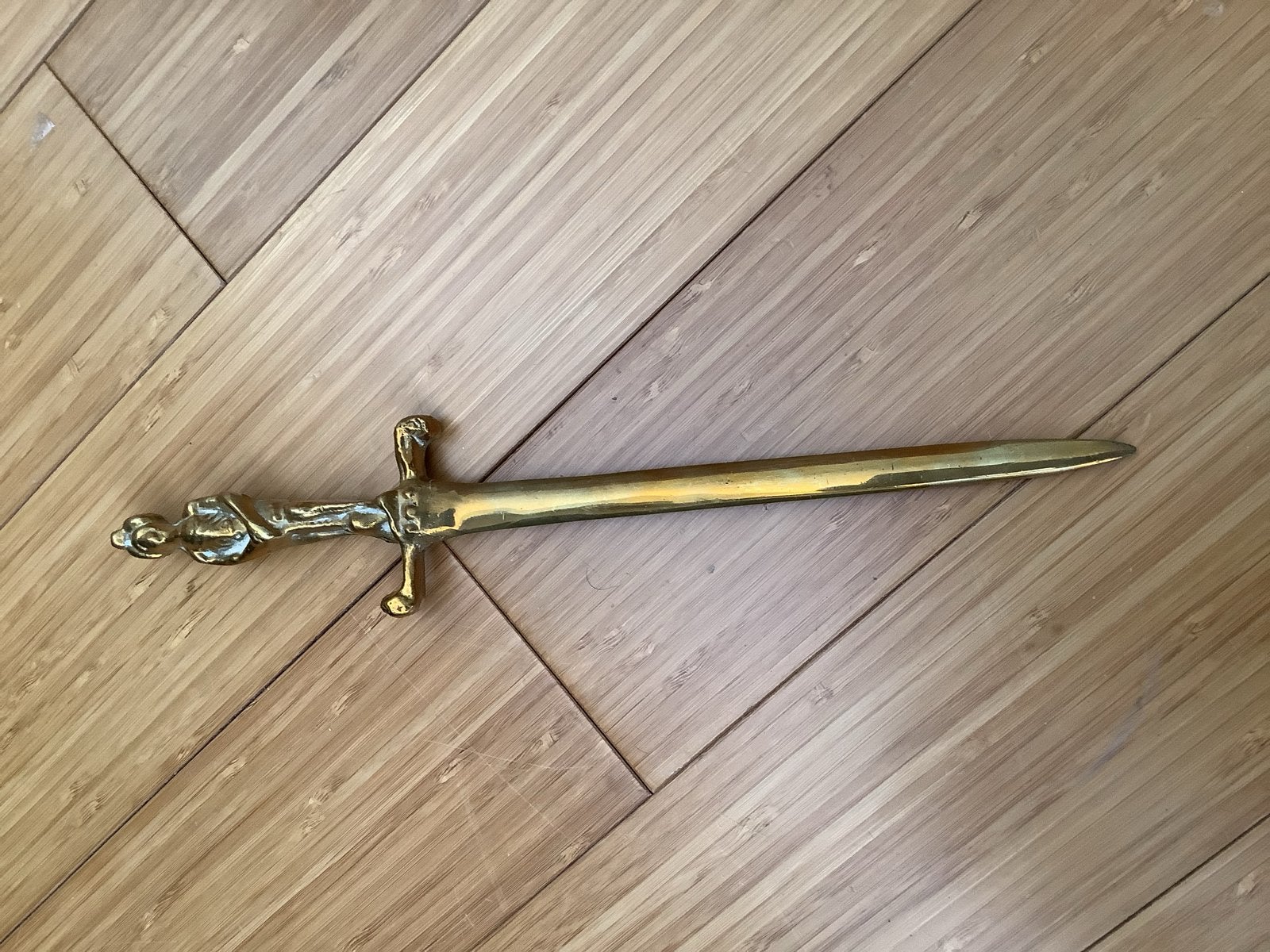 Decoratieve Koperen Briefopener in Zwaardvorm, Ophalen of Verzenden, Koper