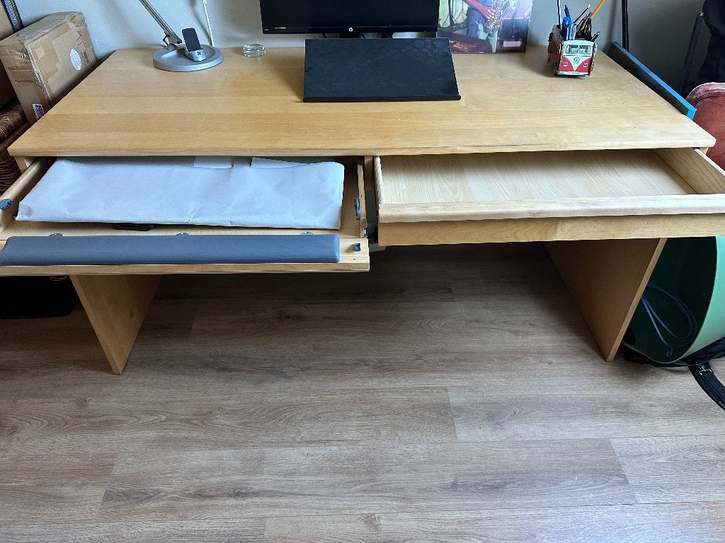 IKEA bureau 160x75x78 cm met lades, Ophalen, 160 cm, Gebruikt, Hout