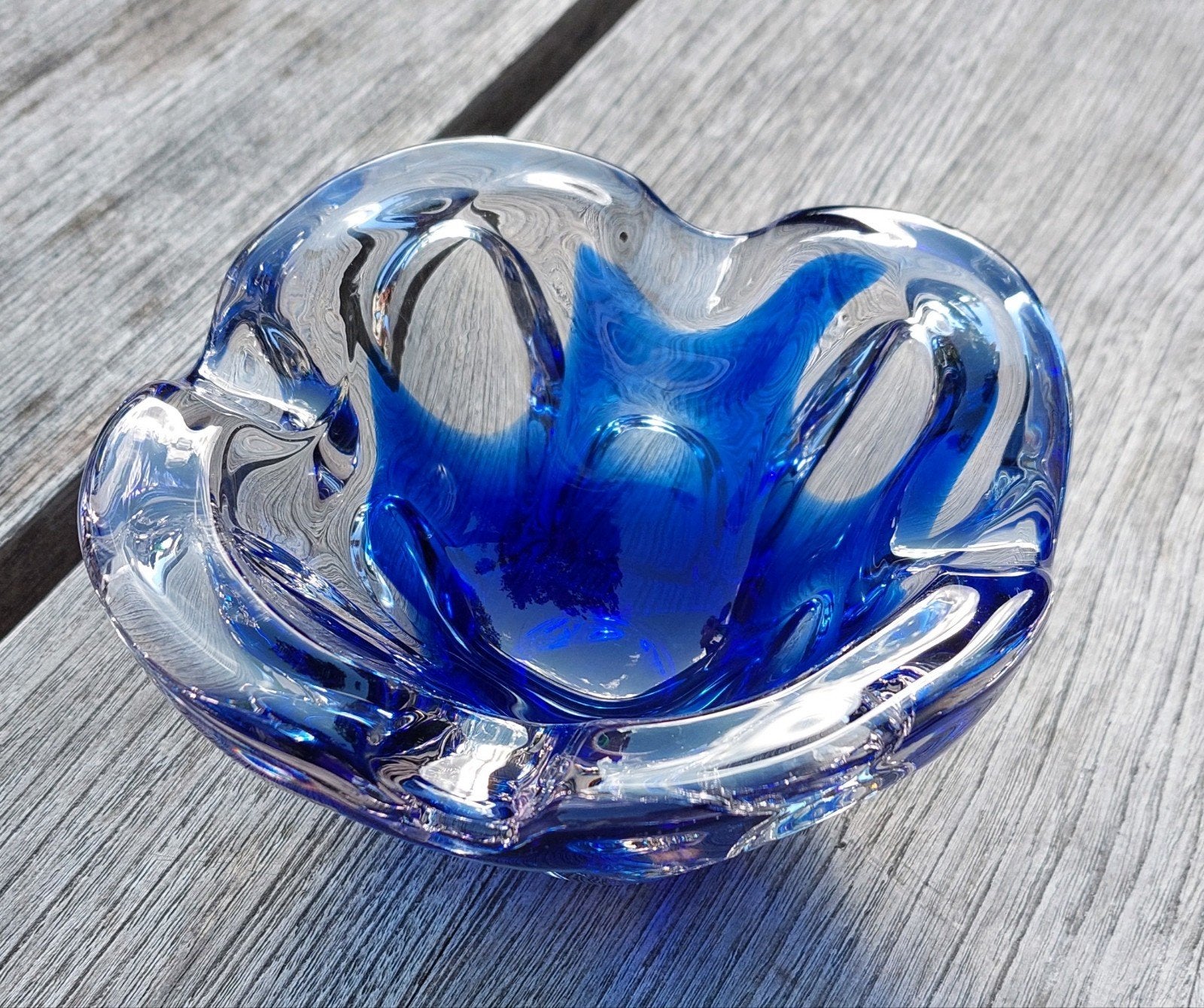 Vintage glazen asbak of schaaltje Chribska, Antiek en Kunst, Antiek | Glas en Kristal, Ophalen of Verzenden
