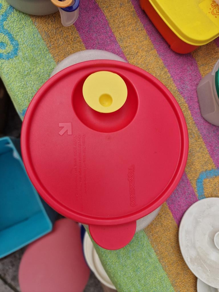 Tupperware magnetron Crystal Wave kom., Ophalen of Verzenden, Gebruikt, Rood, Bak of Kom