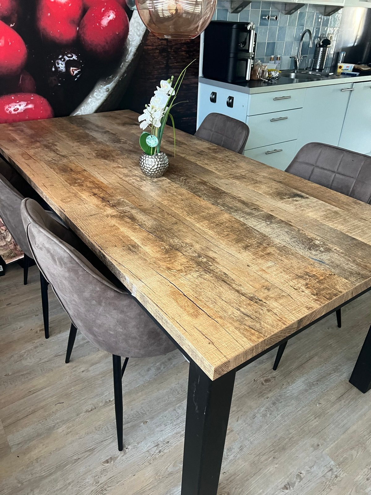 Pronto ATRIO eettafel met 4 stoelen, Huis en Inrichting, Tafels | Eettafels, Ophalen, Gebruikt, 100 tot 150 cm, 200 cm of meer